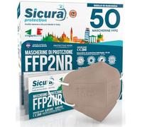 50 mascarillas FFP2 Certificadas CE Logotipo en relieve TORTÓLA SICURA Italia ≥99% Made in Italy Mascarillas FFP2 SANITIZADAS y selladas individualmente