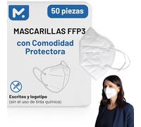 50 Mascarillas Homologadas de Certificación CE, Mascarilla FFP3 sin Válvula de 5 Capas, Máscara Contra de Polvo y Partículas, Mascarilla de Protección Personal con Filtros de Calidad BFE≥99, 50 Piezas