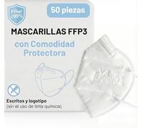 50 Mascarillas Homologadas de Certificación CE, Mascarilla FFP3 sin Válvula de 5 Capas, Máscara Contra de Polvo y Partículas, Mascarilla de Protección Personal con Filtros de Calidad BFE≥99, 50 Piezas