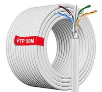 50 Metros Cable Ethernet 50m Exterior Blindado Cable De Instalación | FTP AWG23 CCA CAT6 | Gigabit, Alta Velocità, Anti-jamming, Impermeabile, RJ45 Cable | per Router, Modem, Switch (50 metros)
