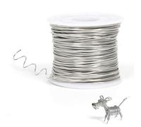 50 Metros de Alambre de Acero Inoxidable para Manualidades | calibre 18, 1 mm de grosor | Alambre de Escultura de Acero Inoxidable | Alambre de Metal Flexible para La Fabricación