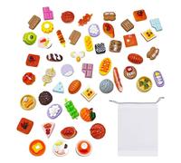 50 mini alimentos, 1 bolsa de almacenamiento, accesorios para muñecas, accesorios de alimentos, comida para casa de muñecas, mini cocina de poesía, mini cocina de alimentos, cocina de juguete en