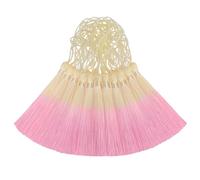 50 mini borlas de seda para manualidades, marcapáginas, lindas joyas, cuentas de resina, aretes de niña, llavero, graduación, llave pequeña, costura de tela de cinta larga, decoración del hogar (beige