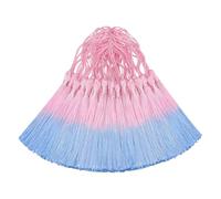 50 mini borlas de seda para manualidades, marcapáginas, lindas joyas, cuentas de resina, aretes de niña, llavero, graduación, llave pequeña, costura de tela de cinta larga, decoración del hogar (rosa