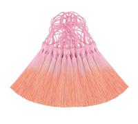 50 mini borlas de seda para manualidades, marcapáginas, lindas joyas, cuentas de resina, aretes de niña, llavero, graduación, llave pequeña, costura de tela de cinta larga, decoración del hogar (rosa