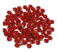 50 mini botones de 3 mm y 4 mm para ropa de muñecas, accesorios BJD, redondos, 2 agujeros, botones para álbumes de recortes, accesorios de costura (3 mm, rojo)