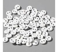 50 mini botones de 3 mm y 4 mm para ropa de muñecas, accesorios BJD, redondos, 2 agujeros, botones para álbumes de recortes, accesorios de costura (3 mm, blanco)