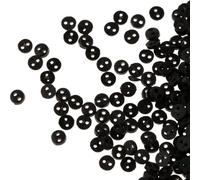 50 mini botones negros para ropa de muñeca, pequeños botones redondos, ropa de muñeca, decoración de álbumes de recortes, suministros de costura, fácil instalación, tamaño pequeño (5 mm)