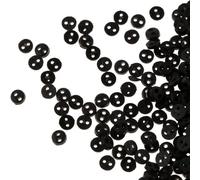 50 mini botones pequeños redondos negros para ropa de muñeca, suministros de costura de decoración, mercería (5 mm)