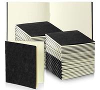 50 Mini Cuadernos de Bolsillo Libretas de Kraft Bloc de Notas Pequeño Diario para Escribir Adulto Maestro Escuela Oficina, 10,4 x 10,6 cm (Negro, Página en Blanco)