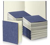 50 Mini Cuadernos de Bolsillo Libretas de Kraft Bloc de Notas Pequeño Diario para Escribir Adulto Niño Maestro Escuela Oficina, 10,4 x 10,6 cm (Azul Oscuro, Página en Blanco)