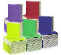 50 Mini Cuadernos de Bolsillo Libretas de Kraft Bloc de Notas Pequeño Diario para Escribir Adulto Niño Maestro Escuela Oficina, 10,4 x 10,6 cm (Color Fresco, Página en Blanco)
