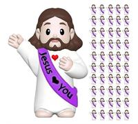 50 mini figuras de Jesús a granel, mini figuras de Jesús, estatuas cristianas de J esus, muñeca J esus, regalos cristianos para rellenar huevos de Pascua para esconderse y buscar fiesta religiosa de