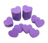 50 mini pulidores de uñas de corazón, mini limas de uñas de doble cara, bloques de lijado de uñas pequeños para uñas acrílicas y naturales, herramientas de manicura, color morado