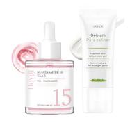 50 ml Pore Refiner Serum + 30G Skin Food Light Hidratante Crema Refinadora de Poros, Reducir los poros Cuidado Facial para Mujer, Piel Coreana, Hidratante de Larga duración, Crema para la Piel