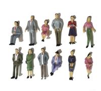 50 modelos de personas a escala G para: 32 modelos de figuras de ferrocarril, humanos en miniatura de plástico con posturas de pie y sentado para pasajeros y escenas de diorama