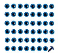 50 ojos de seguridad de plástico azul de 14 mm/0,55 con arandelas, ojos de animales de peluche, ojos de ganchillo para manualidades hechas a mano, juguetes de ganchillo, animales de peluche,