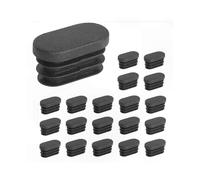50 Pack Oval Tube End Caps, 30x60mm Furniture Foot Protectors, Durable Plastic Chair Leg Stoppers for Oval Pipes