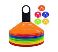 50 Pack Sports Disc Cones, Plastic Agility Cones with Holder for Training, Games, Basketball, Football, Kids, Sports