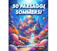 50 Paesaggi Sommersi. Libro da colorare antistress per adulti: 50 paesaggi oceanici e creature marine da colorare. Illustrazioni premium, grandi e ... (Paesaggi da Incanto: Collezione Antistress)