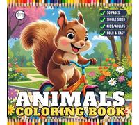 50 Pages Single Sided Cute Kawaii Animals Coloring Book Gift for Kids Boys Girls Teens Youth Bold and Easy Cool Animal Coloring Activity Book for ... Wild Life Safari Animal Lover Coloring Book
