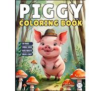 50 Pages Single Sided Cute Pig Coloring Book Gift for Adults Men Women Kids Young Boys Girls Teens Bold and Easy Simple Stress Relief Cozy Farm Pig ... Children Awesome Pig Family Coloring Sheets
