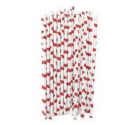 50 pajitas de papel biodegradables con diseño de frutas, reutilizables y ecológicas, para fiestas en la playa, picnics y piscinas, 19,7 cm. (Sandía)