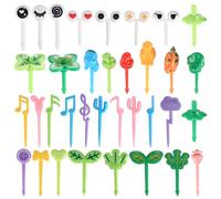 50 palillos de plástico reutilizables para frutas de animales, mini palillos de dibujos animados para niños, tenedores de postre para fiestas, decoración de lonchera Bento