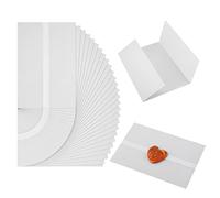 50 Papel de Vitela Blanco para Invitaciones, 15,5 x 10,5 cm, Chaqueta de Vitela Translúcida Predoblada, Chaquetas de Vitela para Invitaciones de Boda, Baby Shower, Invitaciones Cumpleaños