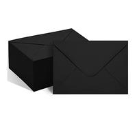 50 paquetes de sobres A7 para invitación, sobres negros de 5 x 7 pulgadas con solapa en V, ideales para graduación, invitación, baby shower, boda y tarjetas de confirmación de asistencia (negro)