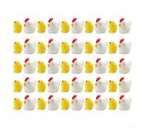 50 para mini Pollos Resina Figuras Jardín 2 Colores 50 para mini | 50 unidades surtidas, 2 colores vibrantes, tamaño para mini 1.6cm, para ideal para paisajismo, resina