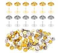 50 Pares Broches Pin Correas de Alfiler de Embrague de Mariposa Alfileres en Blanco de 10mm Insignias de Embrague de Mariposa Alfileres de Bloqueo Insignias Artesanales Pins para Ropa