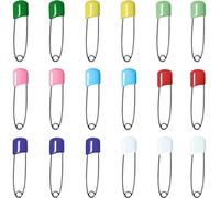 50 pasadores para pañales, cabeza de plástico con cierres de bloqueo seguro (coloridos)