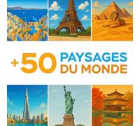 +50 Paysages Du Monde: Un livre de coloriage pour adultes avec des scènes inspirées des cinq continents - détente, voyage et créativité en toute liberté