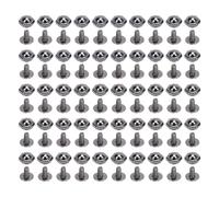 50 pcs 12 mm hexadecimalizadores de aleación hexadecimal juego para cinturones de cuero bolsos de ropa de ropa (Negro plateado)