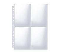 50 Pcs 200 Bolsillos Fundas Transparentes A4, Grosor 0,2mm, Fundas para Fotos, Fundas Perforadas 11 Agujeros, Fundas Plástico Cartas Tarjetas Postales, Fundas Anillas para Fotos A5/A6 (4 Bolsillos)