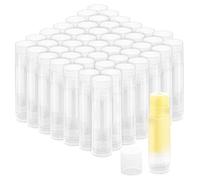 50 Pcs 5.5g Twist-up Lip Balm Tubes,Empty Plastic Lip Gloss Balm Containers Rotatable Deodorant Containers for DIY Homemade Lipsticks, Chapsticks and Homemade Solid Perfume,Clear