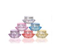 50 Pcs 5 Gram/5 Ml Cosmetic Sample Empty Container Plastic Clear Cosmetic Pot Jars with Lids Diamond-shape Makeup Jars Bottles for Eye Shadow Nails Po