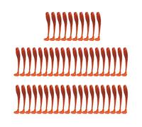 50 Pcs 5cm Señuelos de Pesca Suave Cebos de Pesca Artificiales Agua Dulce, Cebo de Pesca Plástico T Tail Grub Cebos de Gusano Accesorio de Aparejo de Pescado(Rojo)