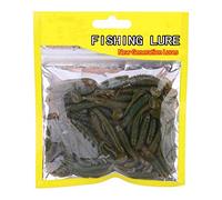 50 Pcs 5cm Señuelos de Pesca Suave Cebos de Pesca Artificiales Agua Dulce, Cebo de Pesca Plástico T Tail Grub Cebos de Gusano Accesorio de Aparejo de Pescado(Negro)