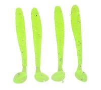 50 Pcs 5cm Señuelos de Pesca Suave Cebos de Pesca Artificiales Agua Dulce, Cebo de Pesca Plástico T Tail Grub Cebos de Gusano Accesorio de Aparejo de Pescado(Verde Fluorescente)