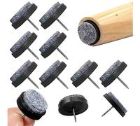 50 Pcs Almohadilla De Fieltro Protector Patas Sillas Clavo De Almohadilla De Mueble Tacos para Sillas para Suelo Madera Patas De Silla (14mm,Black)