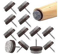 50 Pcs Almohadilla De Fieltro Protector Patas Sillas Clavo De Almohadilla De Mueble Tacos para Sillas para Suelo Madera Patas De Silla (17mm,Brown)
