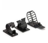 50 Pcs Cable Organizer USB Winder Desktop Tidy Clips Management Wire Holder For Mouse Headphone Under Desk Tray para Cable(Black B 7.5mm)