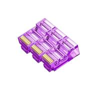 50 Pcs Cat6 RJ45 Color Connectors, Cat6 RJ45 Color Plugs, Cat6 Crystal Unshielded RJ45 Ends UTP 8P8C Modular Network Plug Connector, Purple