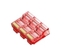 50 Pcs Cat6 RJ45 Color Connectors, Cat6 RJ45 Color Plugs, Cat6 Crystal Unshielded RJ45 Ends UTP 8P8C Modular Network Plug Connector, Red
