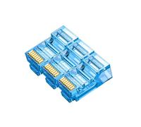 50 Pcs Cat6 RJ45 Color Connectors, Cat6 RJ45 Color Plugs, Cat6 Crystal Unshielded RJ45 Ends UTP 8P8C Modular Network Plug Connector, Blue