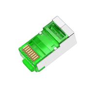 50 Pcs Cat6 RJ45 Color Connectors, Cat6 RJ45 Color Plugs, Cat6 Metal Shielded RJ45 Ends FTP 8P8C Modular Network Plug Connector, Green