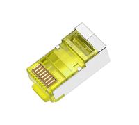 50 Pcs Cat6 RJ45 Color Connectors, Cat6 RJ45 Color Plugs, Cat6 Metal Shielded RJ45 Ends FTP 8P8C Modular Network Plug Connector, Yellow
