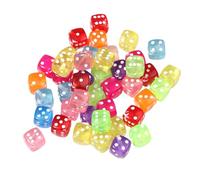 50 PCS Dices Acrílicos Dices De Seis Lados con Ronda Redonda Game para Juegos De Lecciones Matemáticas En Aula